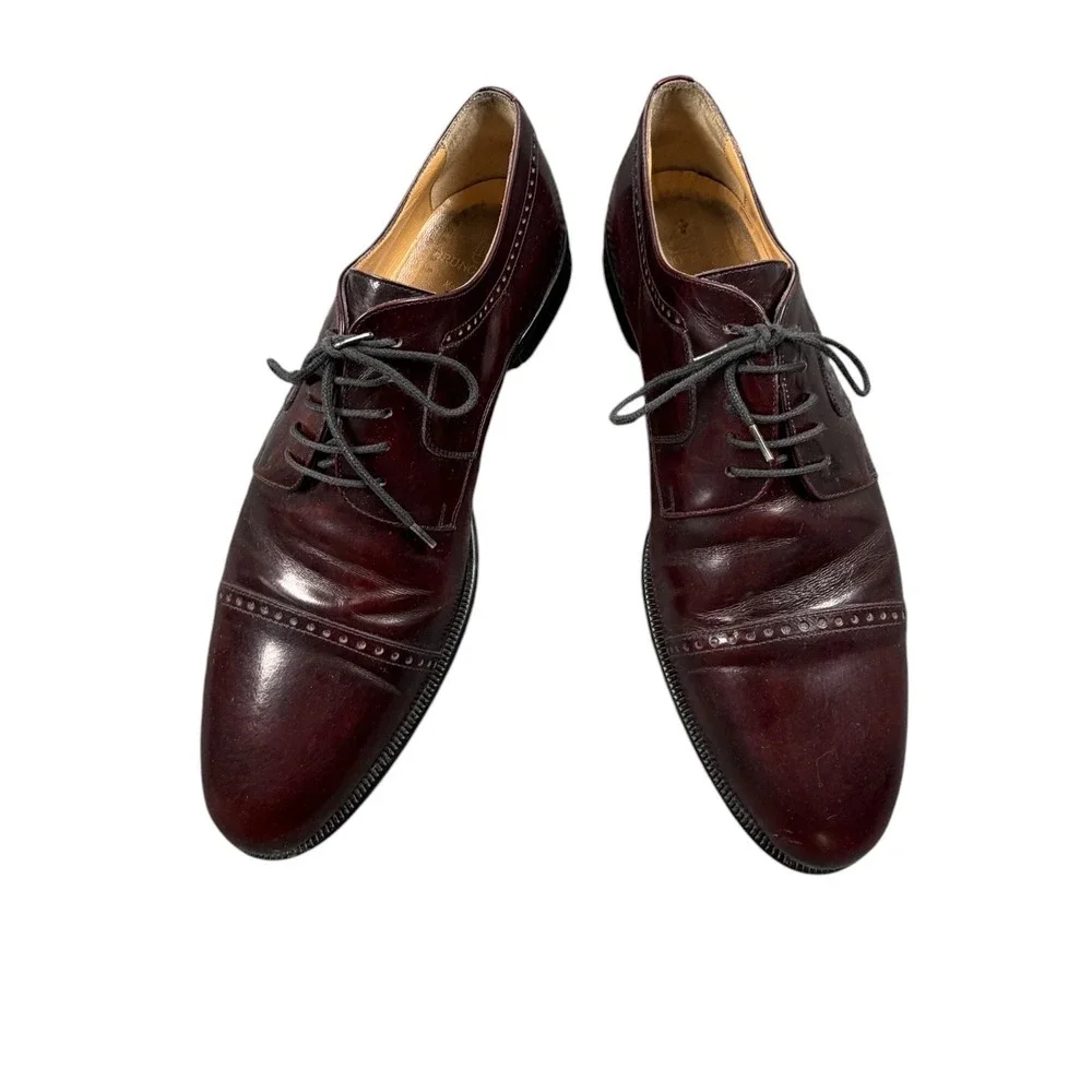 Bruno Magli Vica Mens Dress Shoes Cap Toe Oxford Leather Burgundy Size 11 M